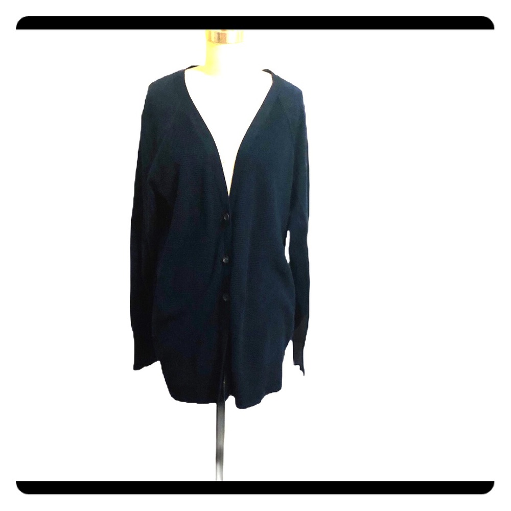 Sz 2x Button-down Dark Blue Cardigan Faded Glory